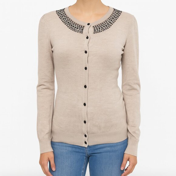 Merona Cardigan with Embellished Neckline - Picture 1 of 6